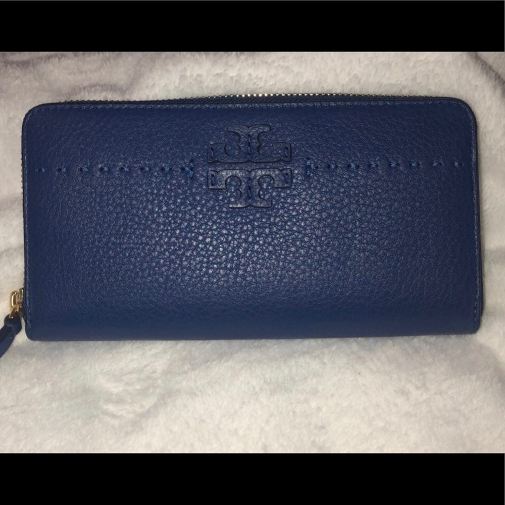 Tory Burch Blue Leather Wallet